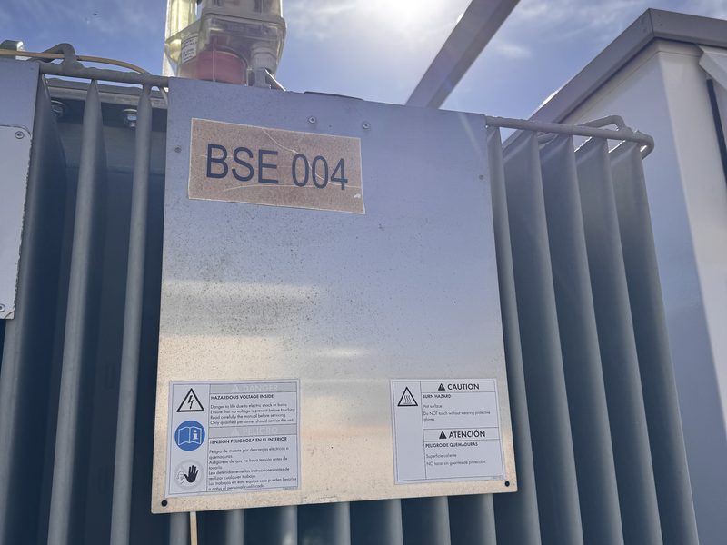 Identificación del transformador BSE 004