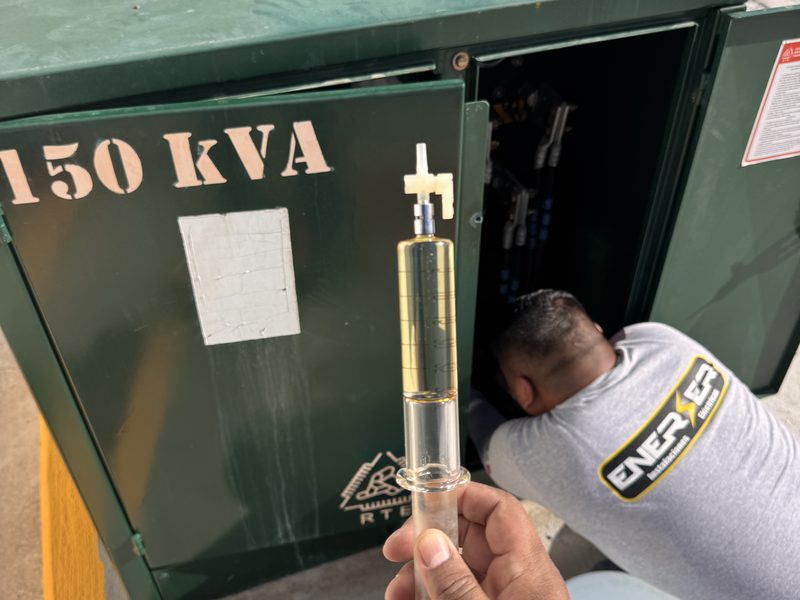 Muestreo en transformador tipo pedestal de 150 kVA