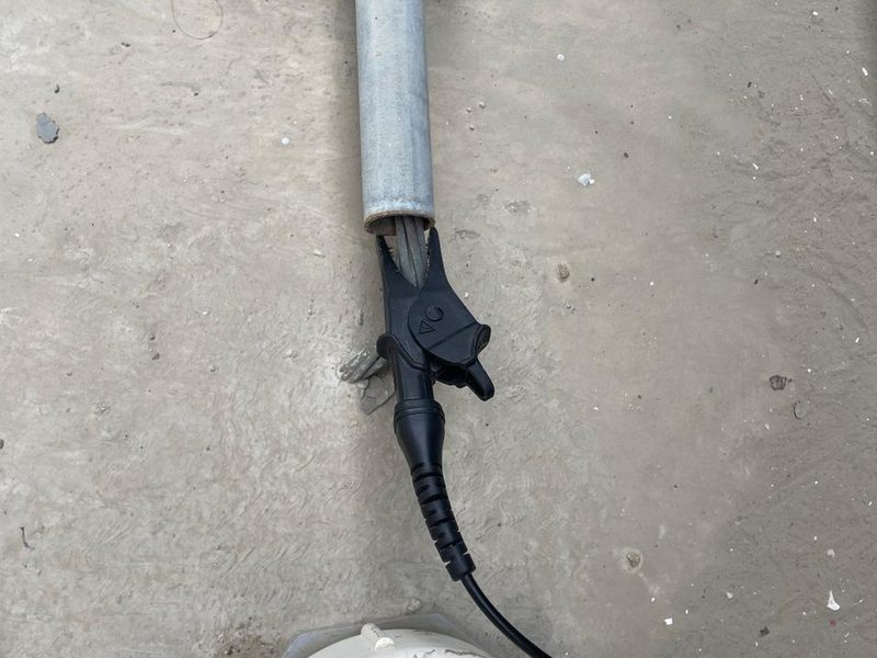 Bajante conectada al electrodo de tierra